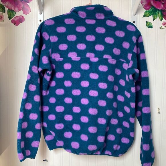 Patagonia  Synchilla Girls Pullover Polka Dot Teal Pink Size XXL - Picture 5 of 5